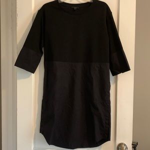 Black dress cotton two different materials top part ribbed bottom cotton